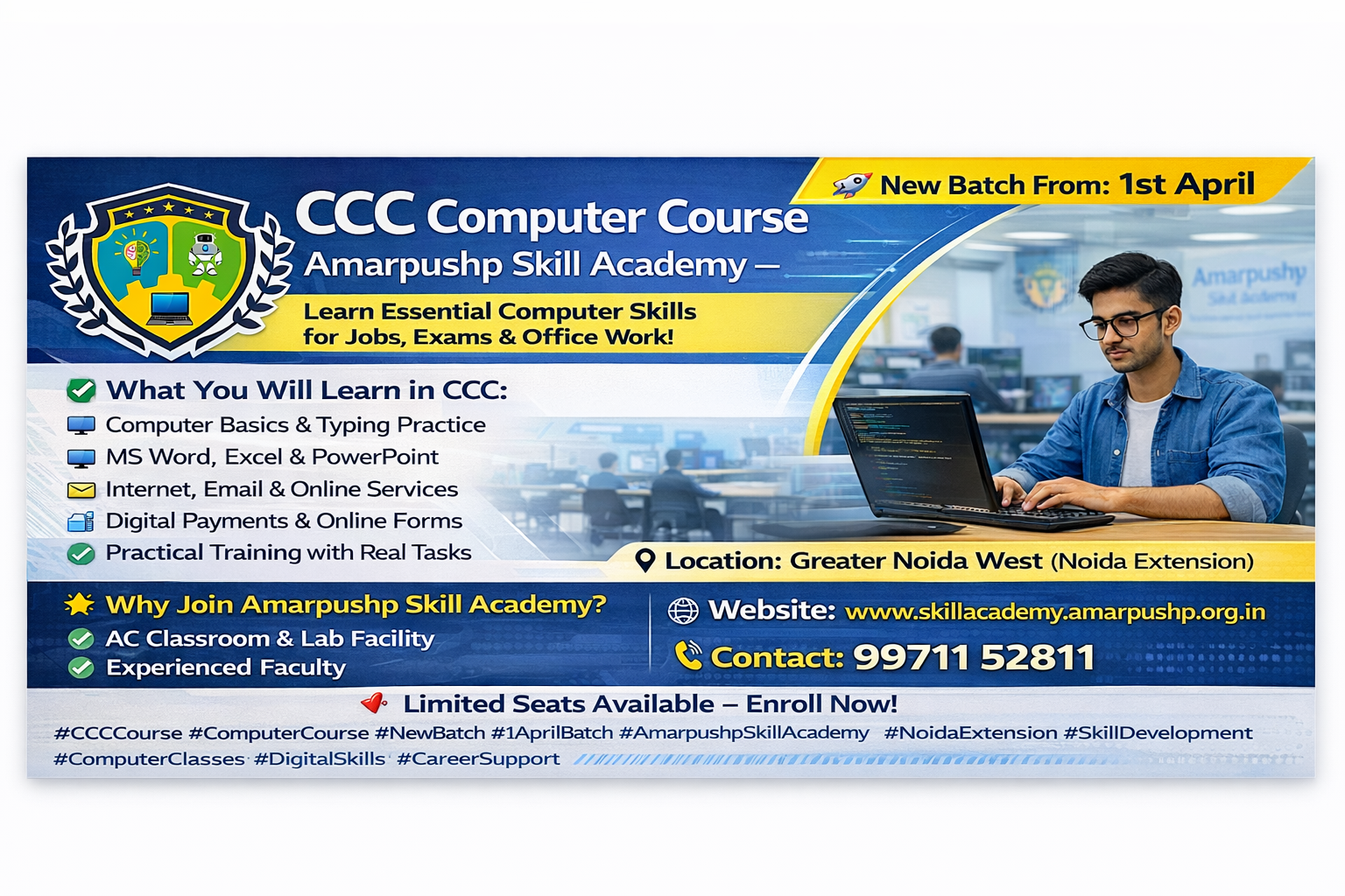 💻 CCC Computer Course – Amarpushp Skill Academy