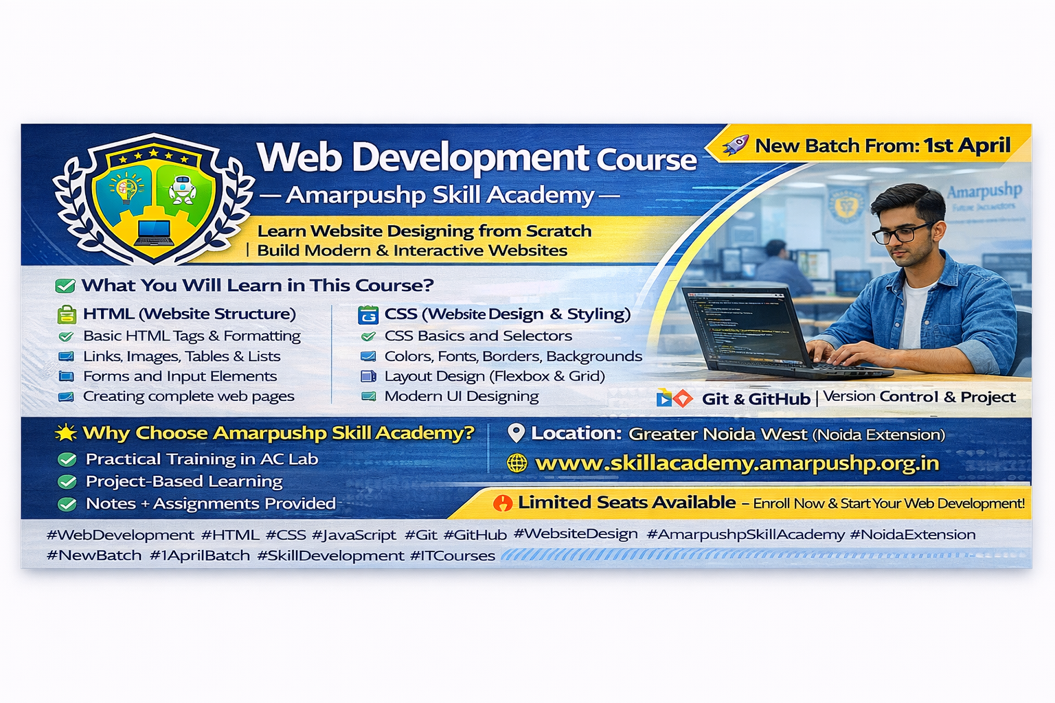 🌐 Web Development Course – Amarpushp Skill Academy